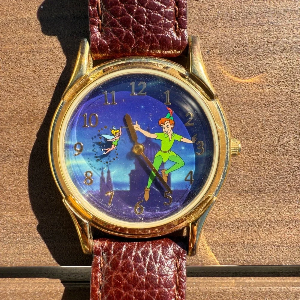 Disney Peter‎ Pan 45th Anniversary Limited Edition Watch Tinkerbell Gold Tone